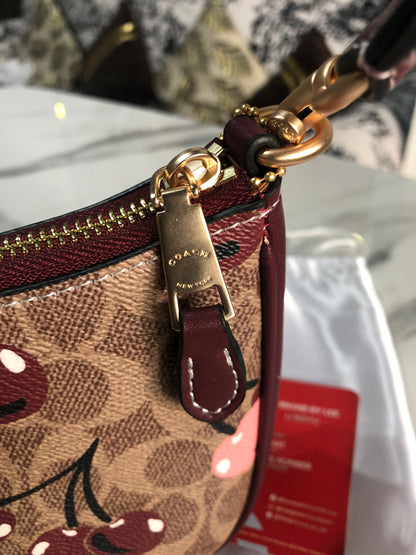 Coach Teri Shoulder Bag in Signature Canvas with Cherry Print