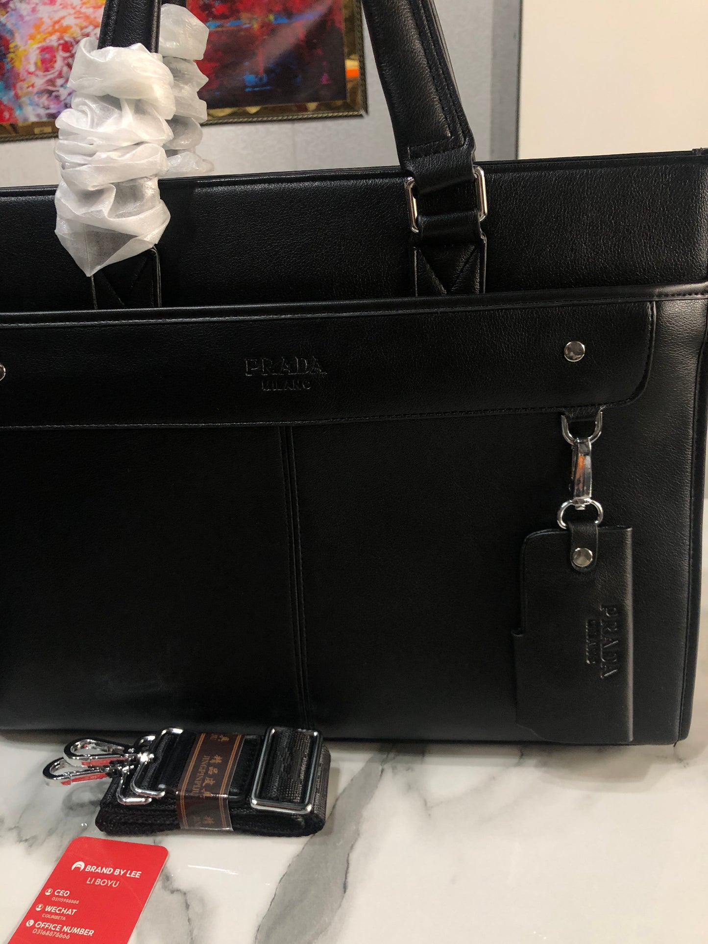 Prada Leather Laptop Bag