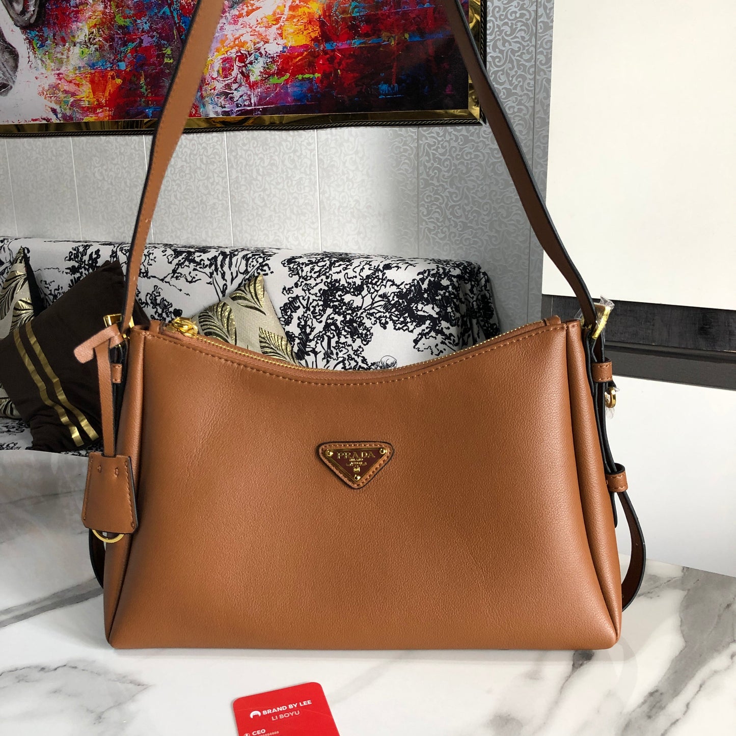 Prada Aimée Medium Leather Shoulder Bag