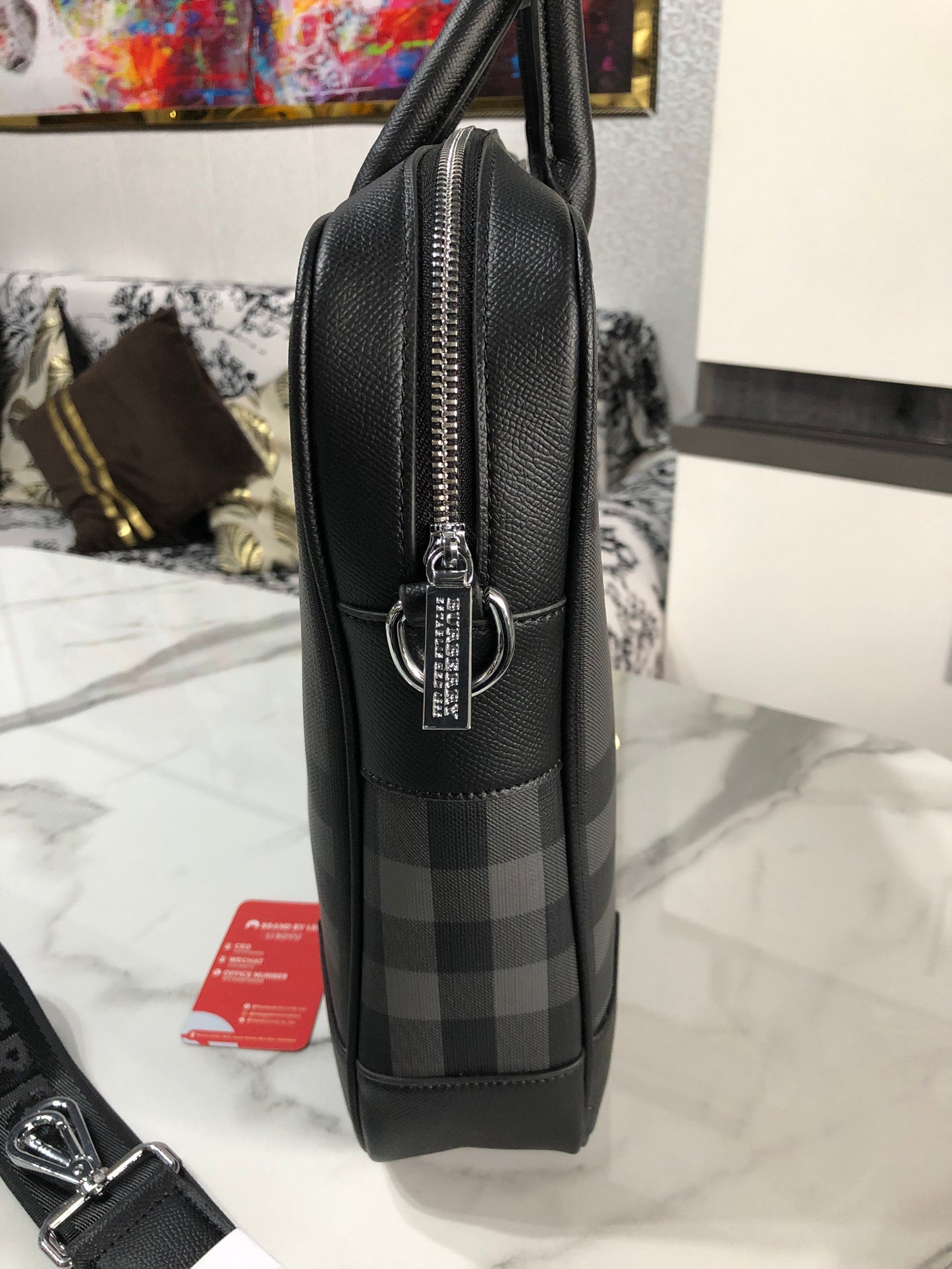 Burberry Charcoal Grey Laptop Bag