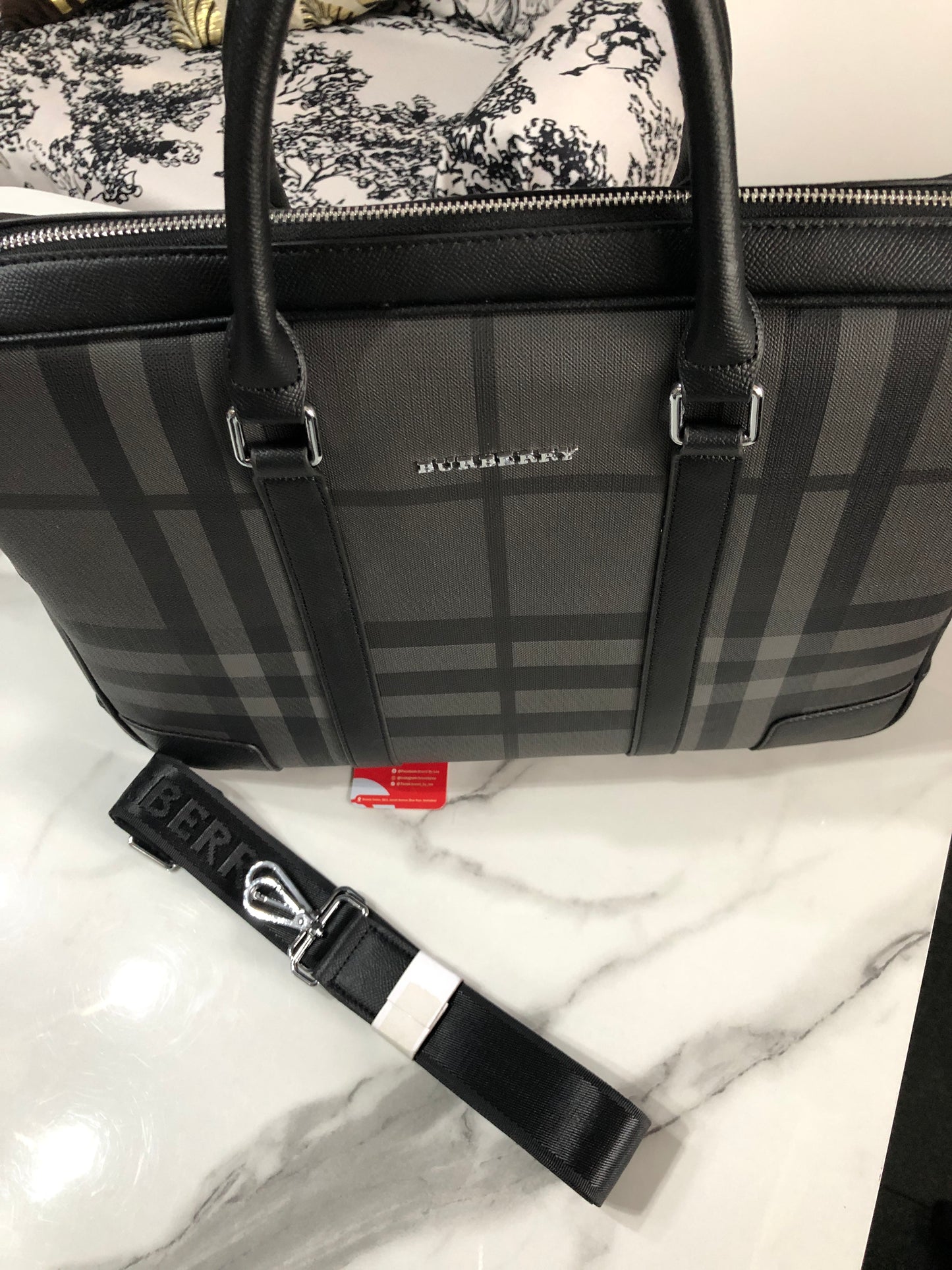 Burberry Charcoal Grey Laptop Bag