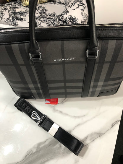 Burberry Charcoal Grey Laptop Bag