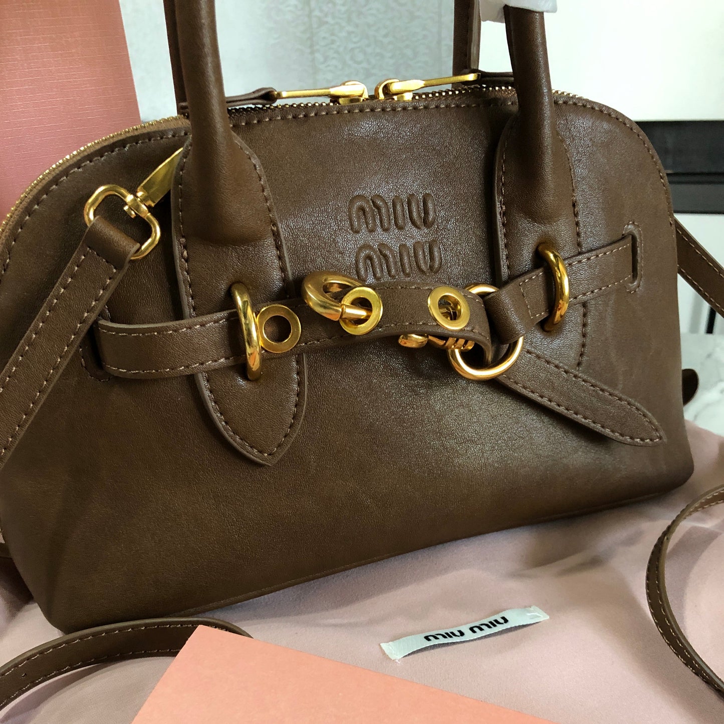 Miu Miu Aventure Nappa Leather Bag