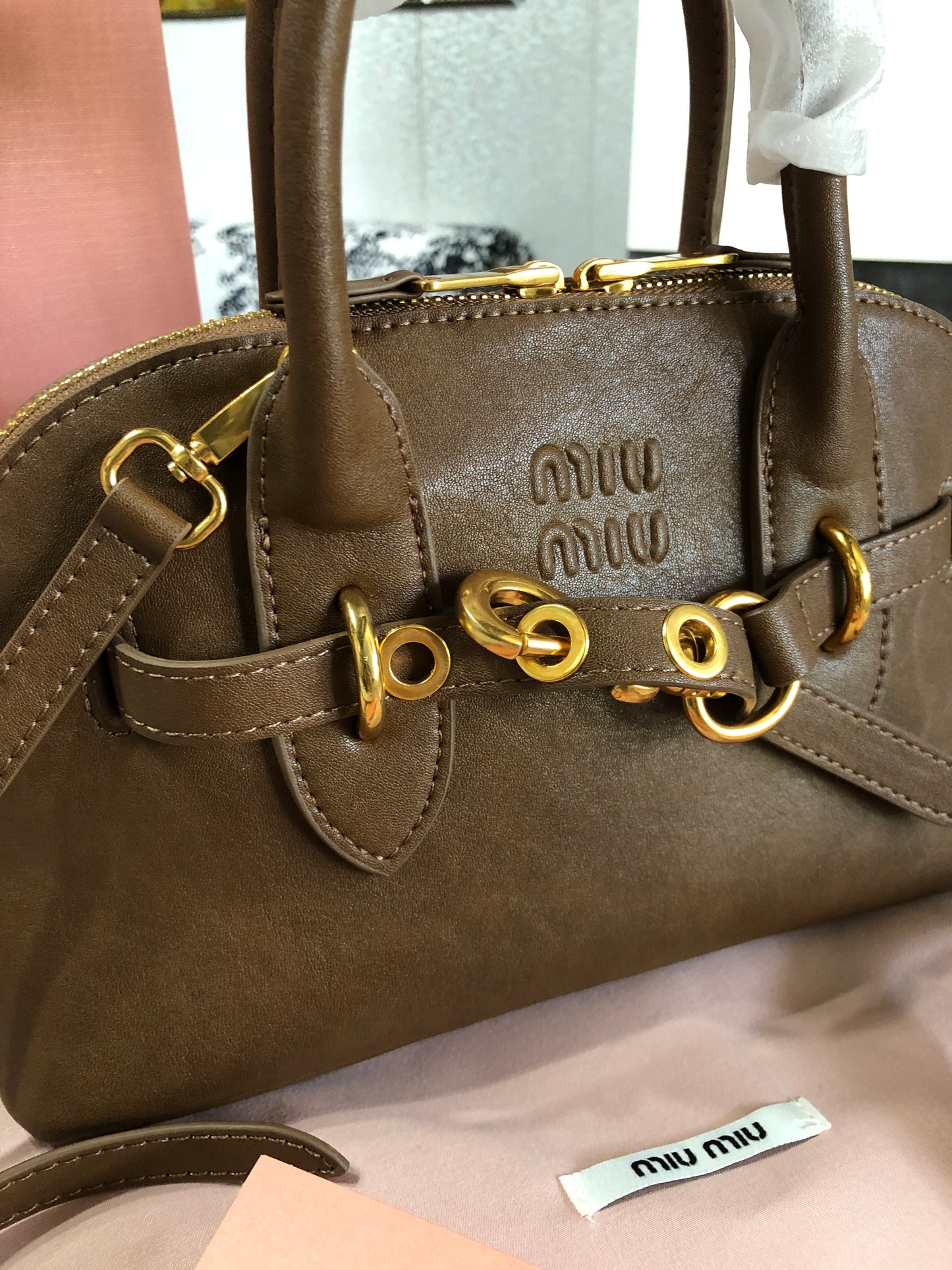 Miu Miu Aventure Nappa Leather Bag