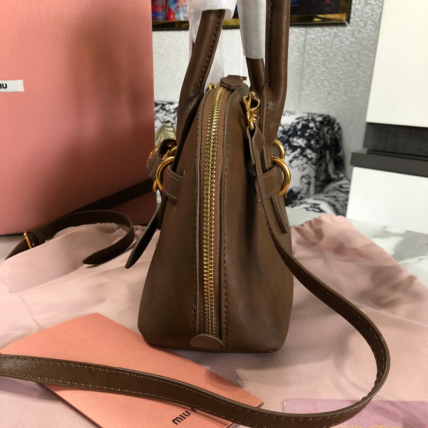 Miu Miu Aventure Nappa Leather Bag