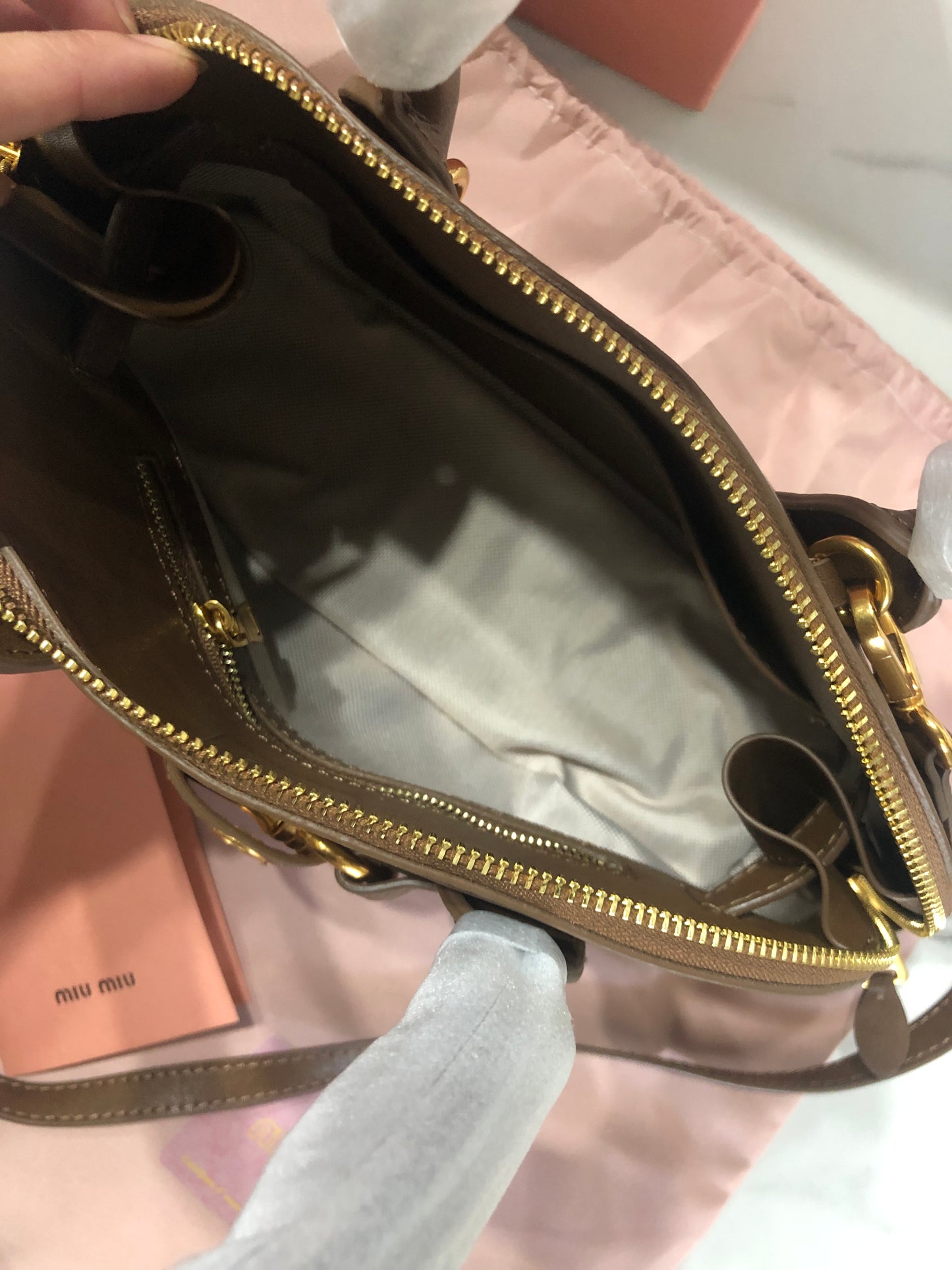 Miu Miu Aventure Nappa Leather Bag