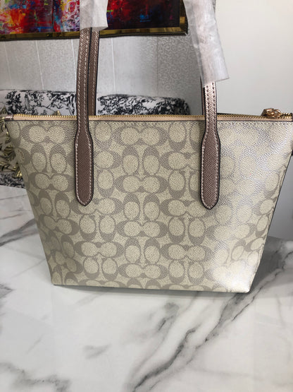Coach Fiona Zip Tote Bag in Signature Canvas.