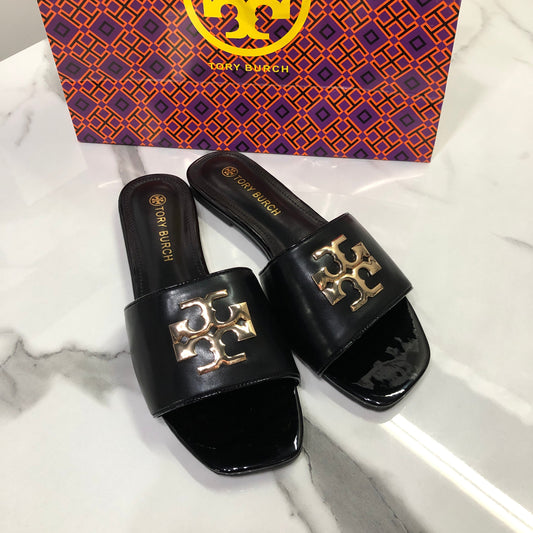 Tory Burch Black Eleanor slide sandals