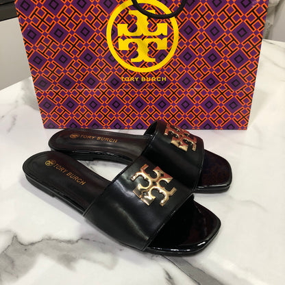 Tory Burch Black Eleanor slide sandals