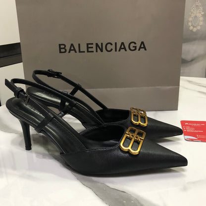 Balenciaga Black Knife BB Slingback Pumps