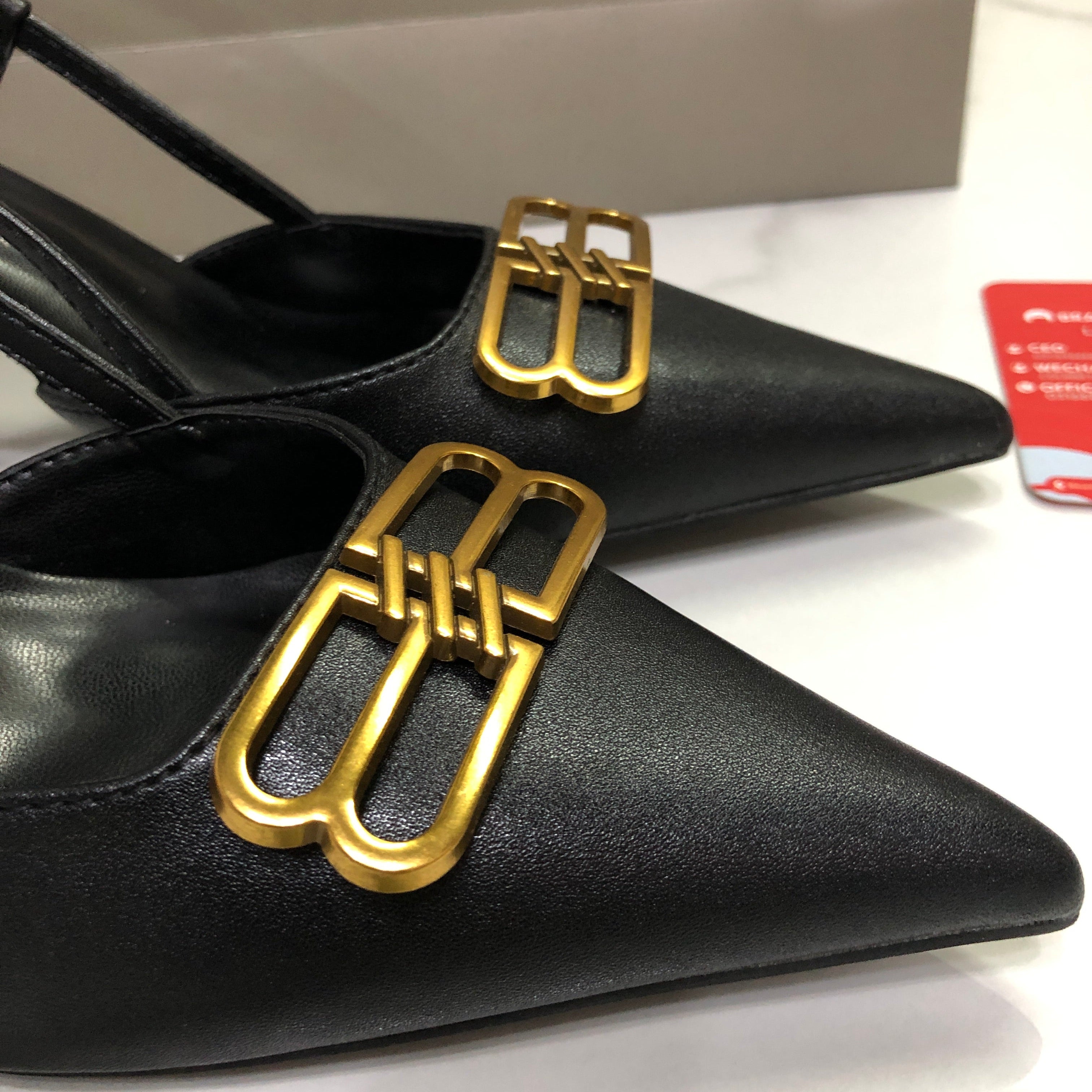 Balenciaga Black Knife BB Slingback Pumps