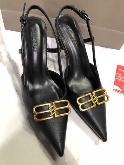 Balenciaga Black Knife BB Slingback Pumps