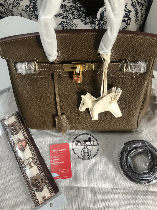 Hermès Birkin 25 Togo Leather Etoupe Gold Hardware
