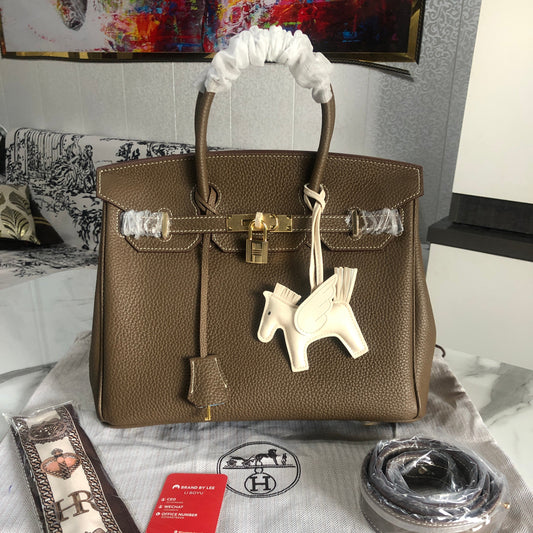 Hermès Birkin 25 Togo Leather Etoupe Gold Hardware