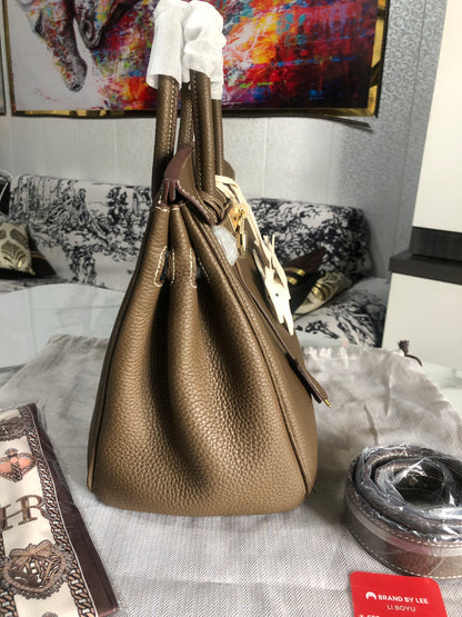 Hermès Birkin 25 Togo Leather Etoupe Gold Hardware