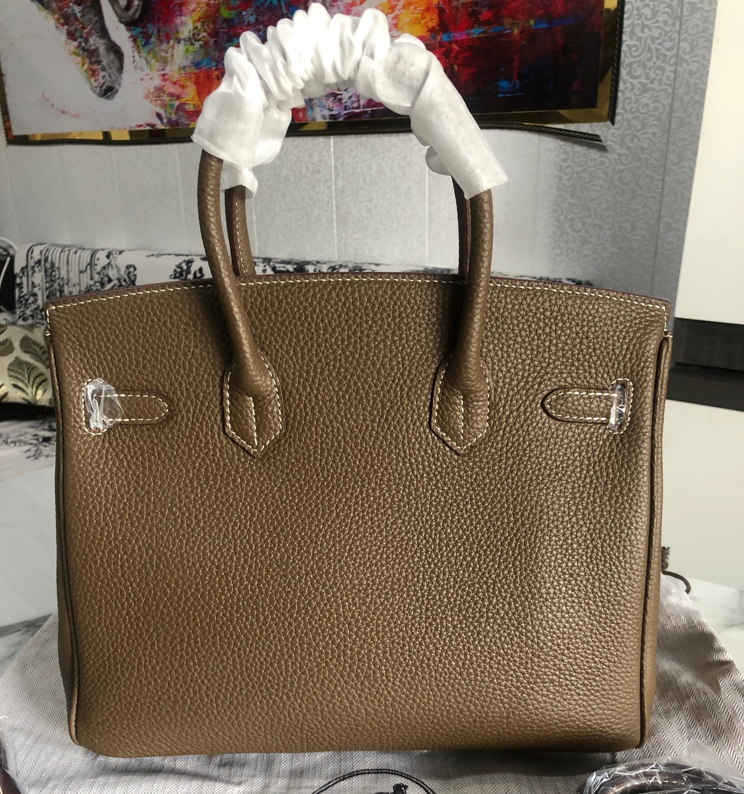 Hermès Birkin 25 Togo Leather Etoupe Gold Hardware