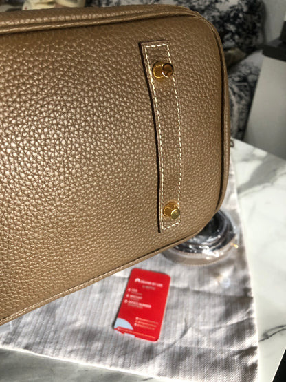Hermès Birkin 25 Togo Leather Etoupe Gold Hardware