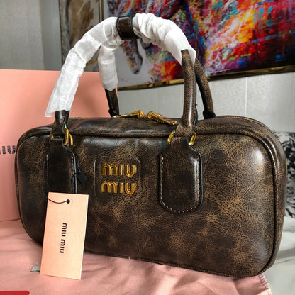 Miu Miu coffee brown leather bag