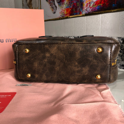 Miu Miu coffee brown leather bag