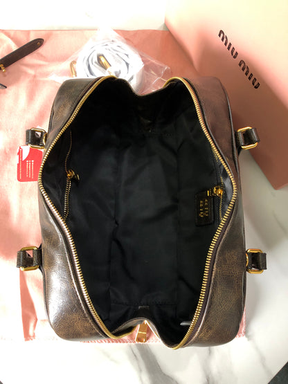 Miu Miu coffee brown leather bag