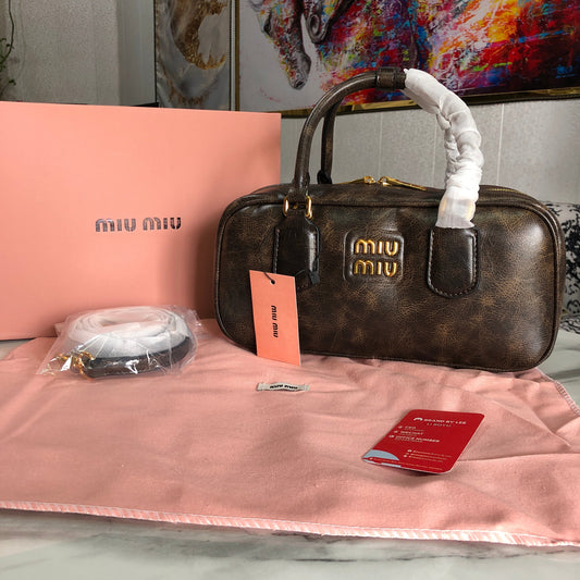 Miu Miu coffee brown leather bag