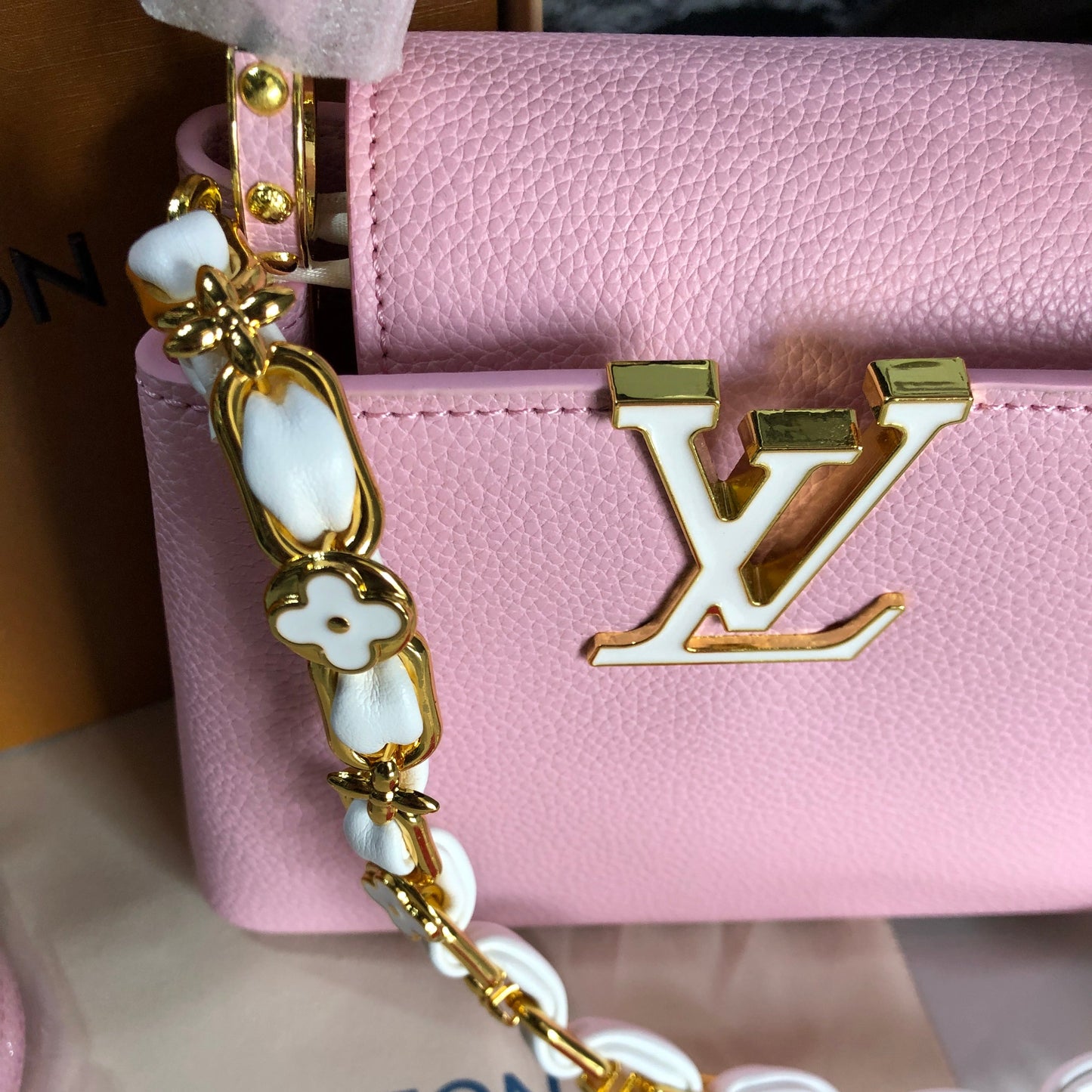 Louis Vuitton Pink Taurillon Mini Capucines