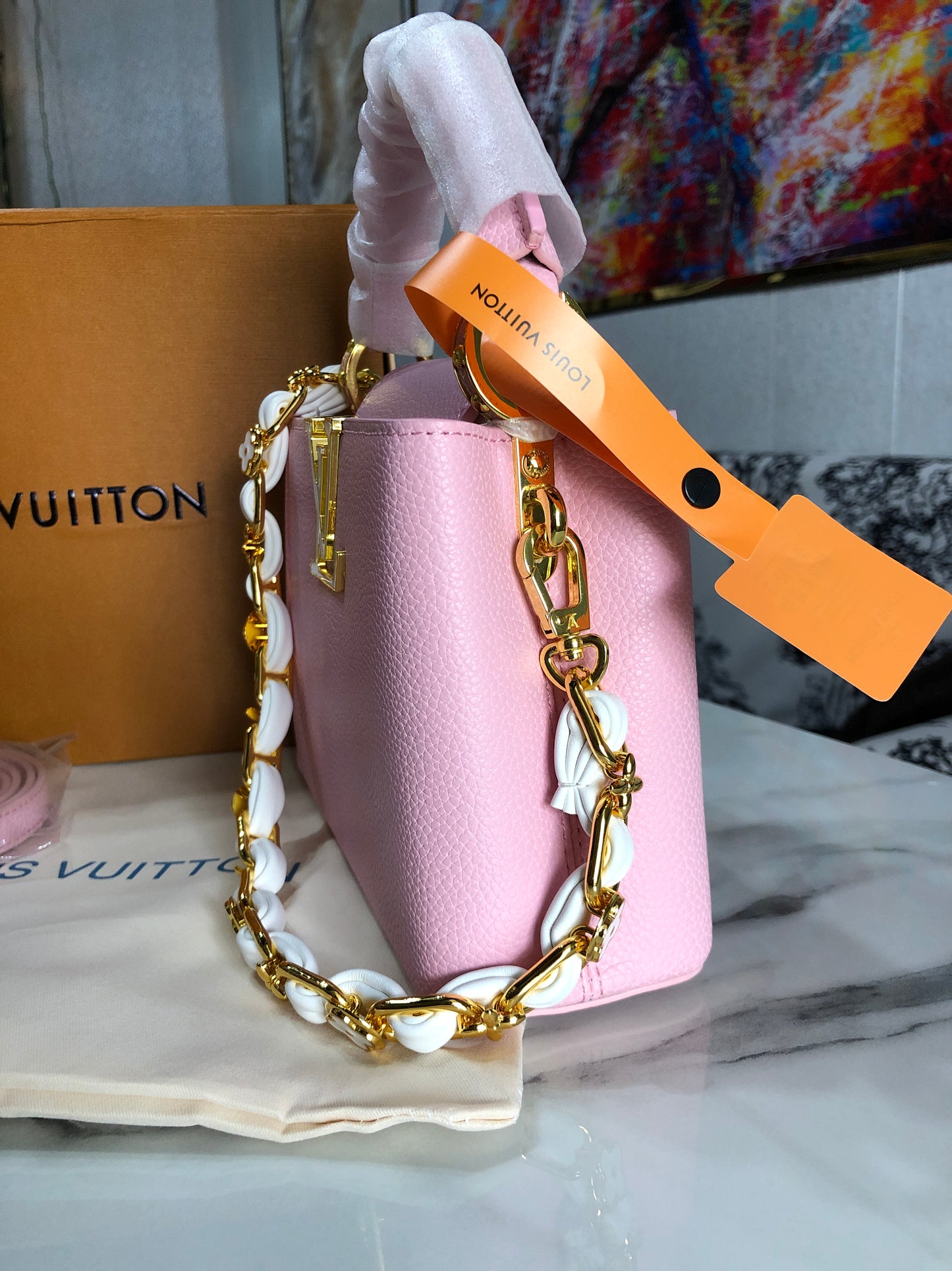 Louis Vuitton Pink Taurillon Mini Capucines