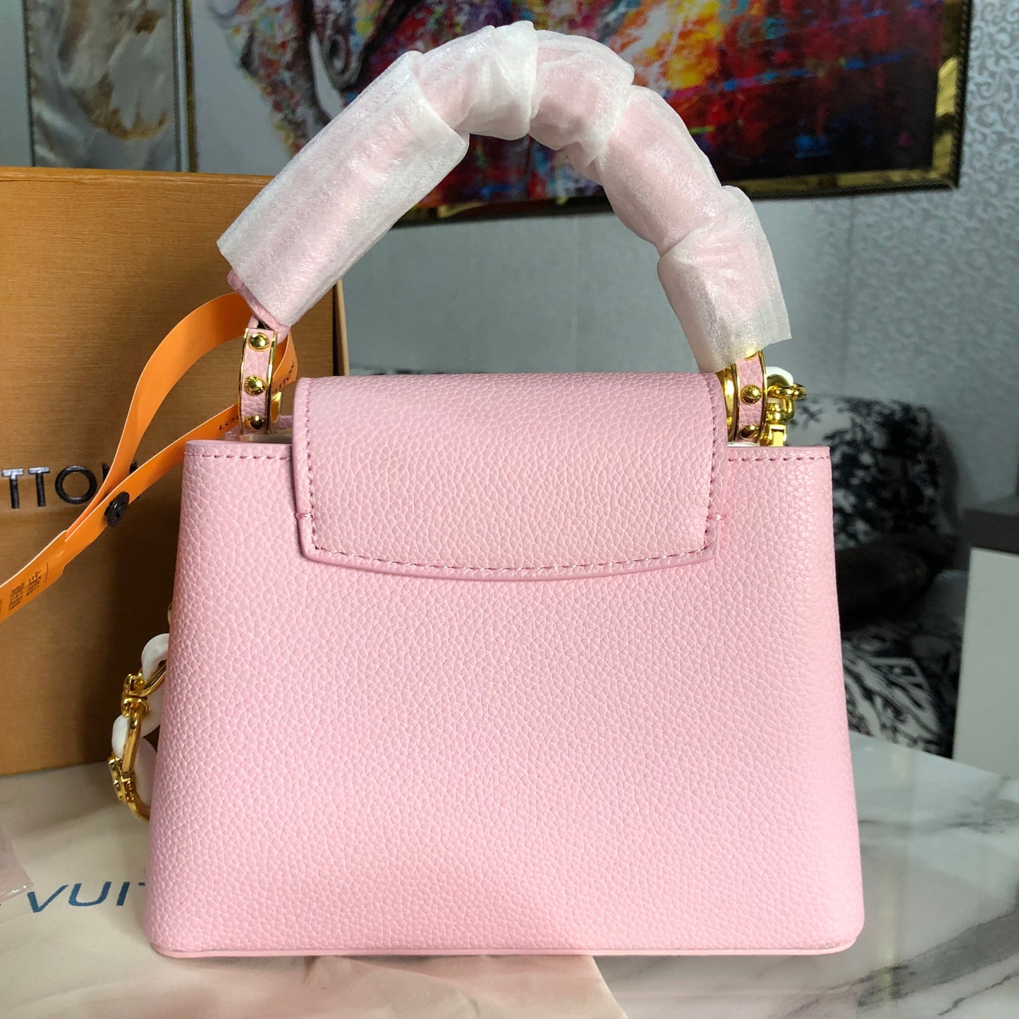 Louis Vuitton Pink Taurillon Mini Capucines