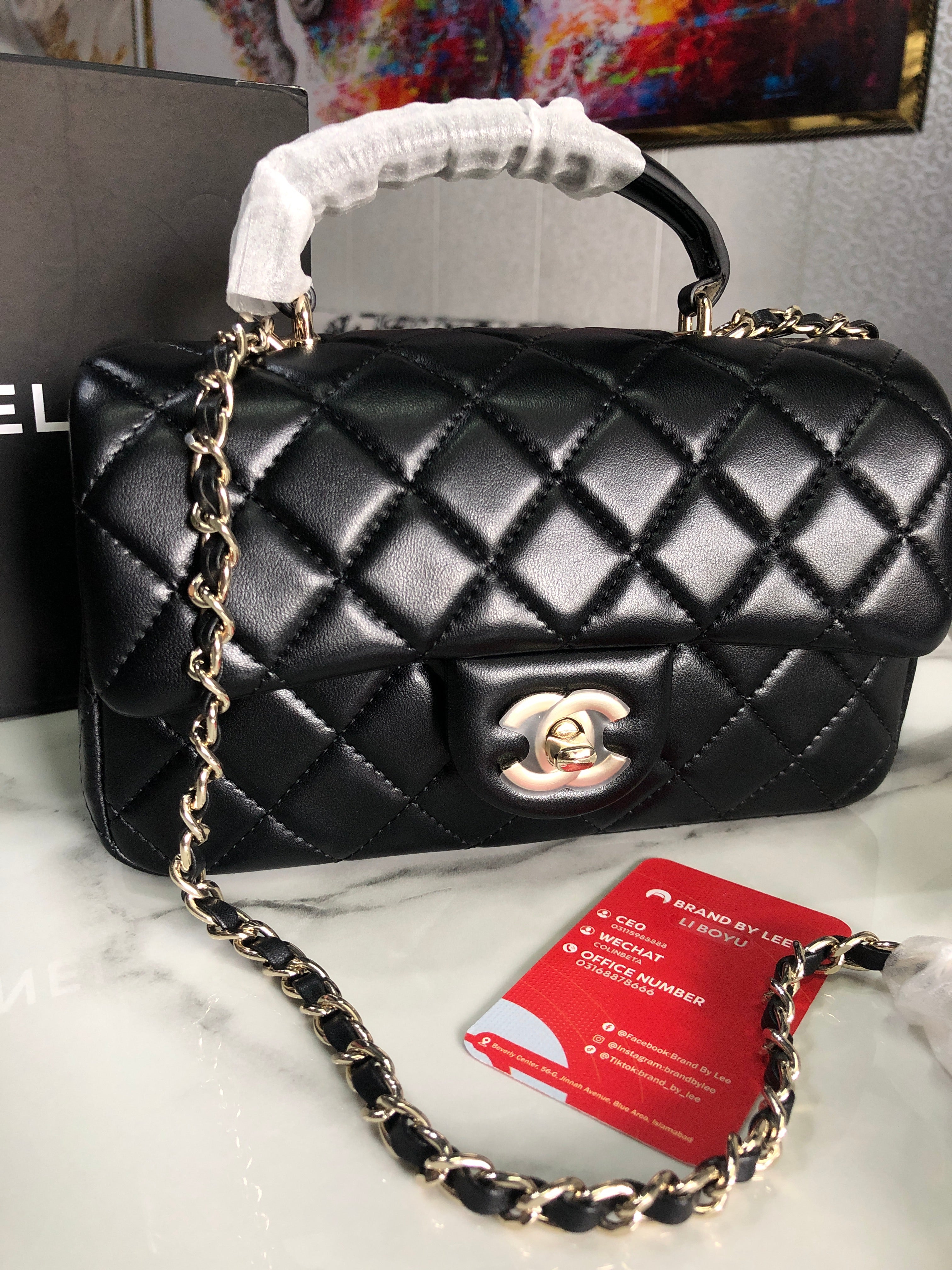 Chanel Top Handle Mini Flap Bag