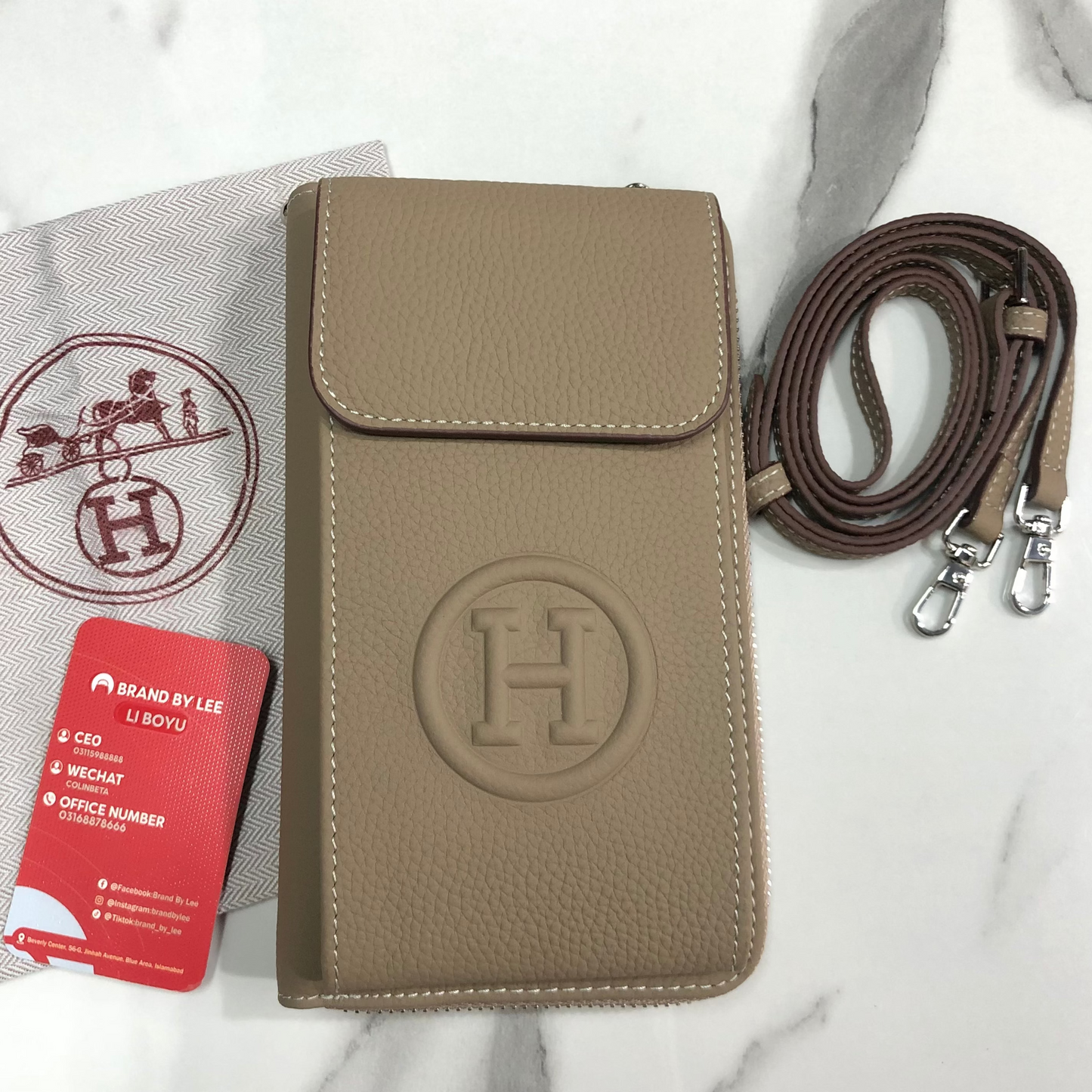 Hermes Zippered Phone Holder Wallet