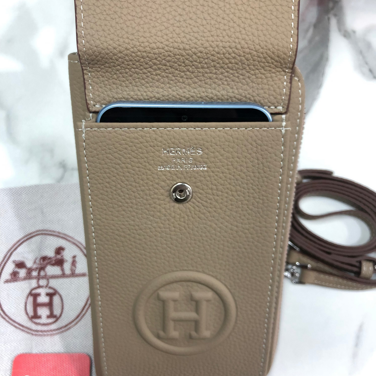 Hermes Zippered Phone Holder Wallet
