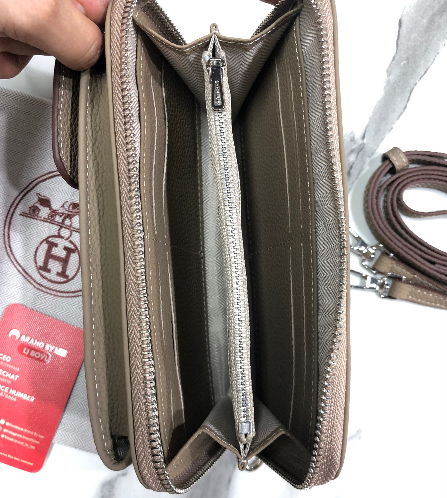 Hermes Zippered Phone Holder Wallet