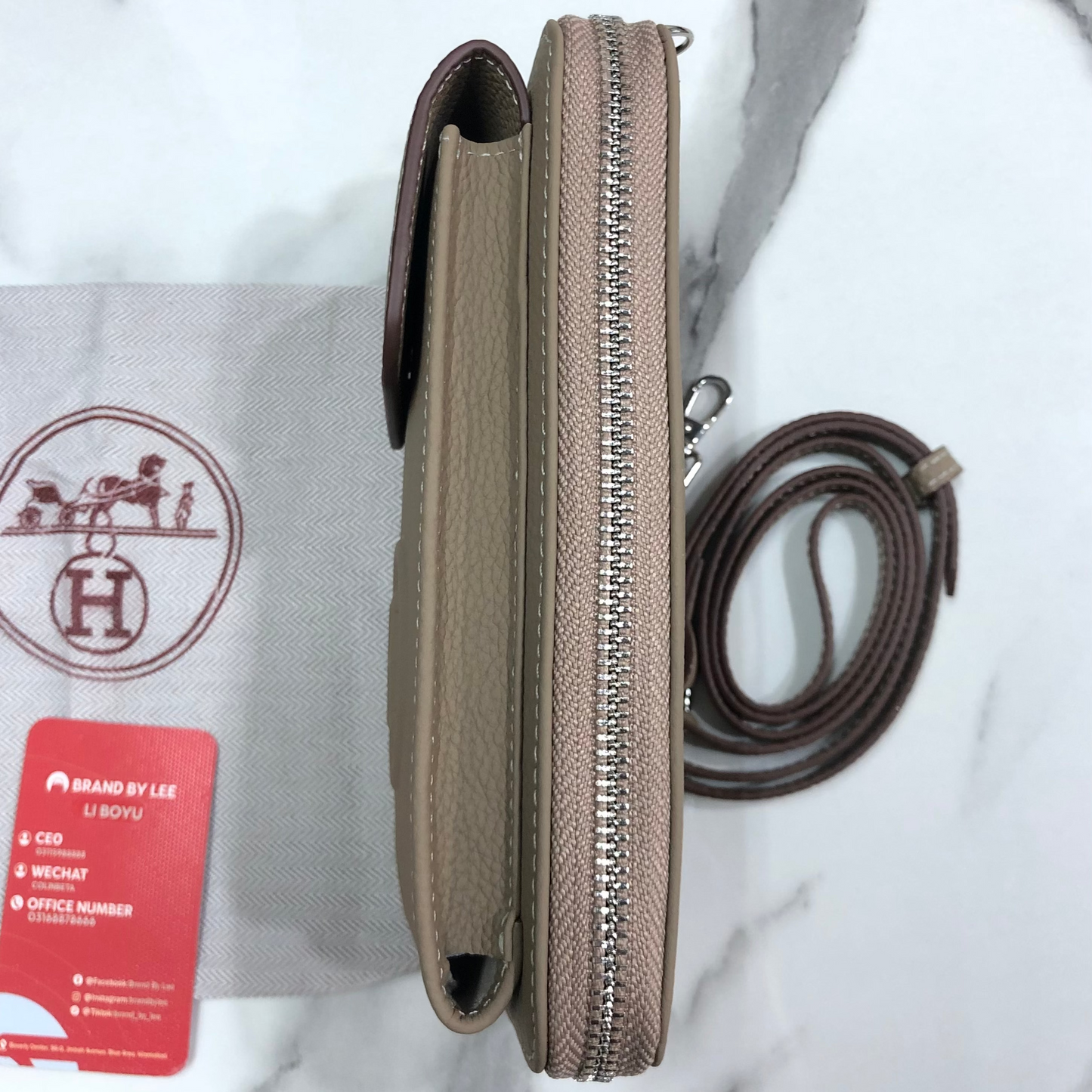Hermes Zippered Phone Holder Wallet
