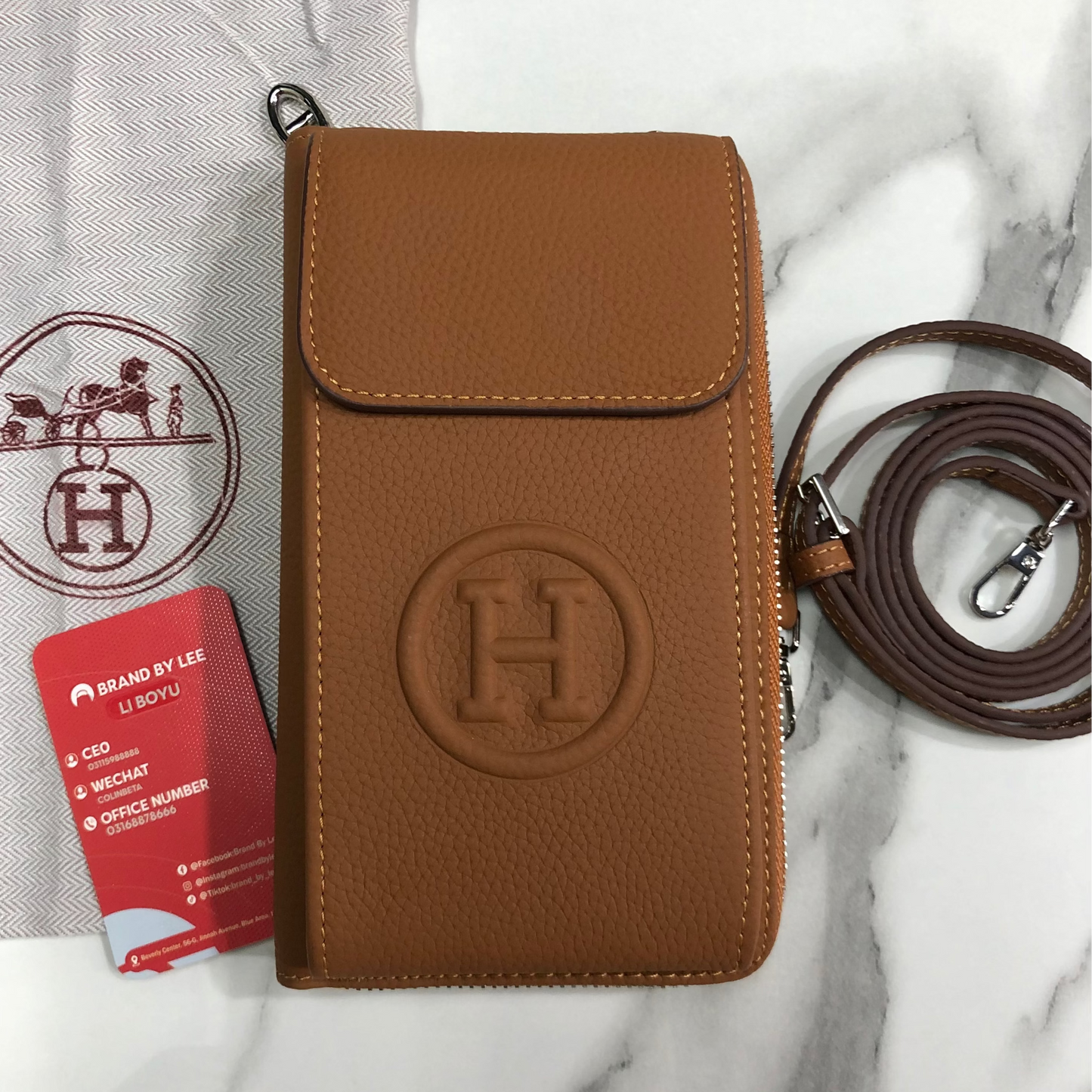 Hermes Zippered Phone Holder Wallet