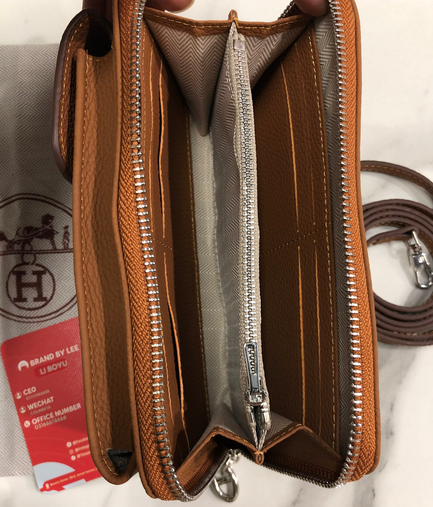 Hermes Zippered Phone Holder Wallet