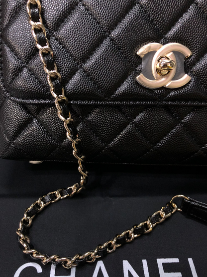 Chanel Caviar Quilted Small Coco Top Handle Flap Bag