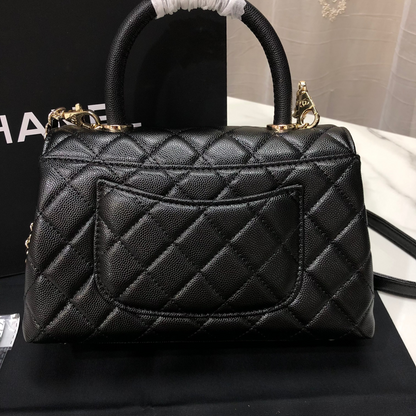 Chanel Caviar Quilted Small Coco Top Handle Flap Bag