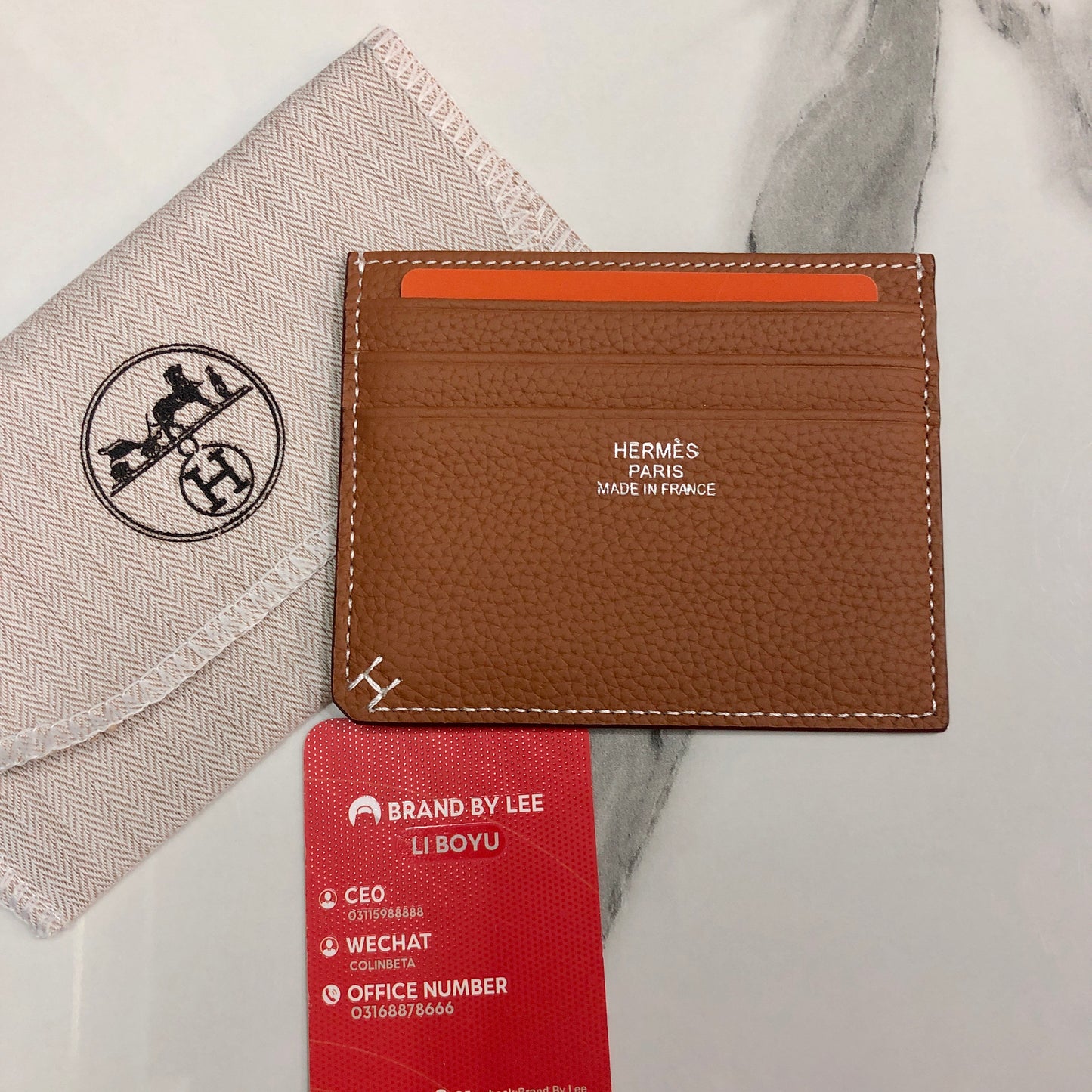 Hermès H Sellier card holder