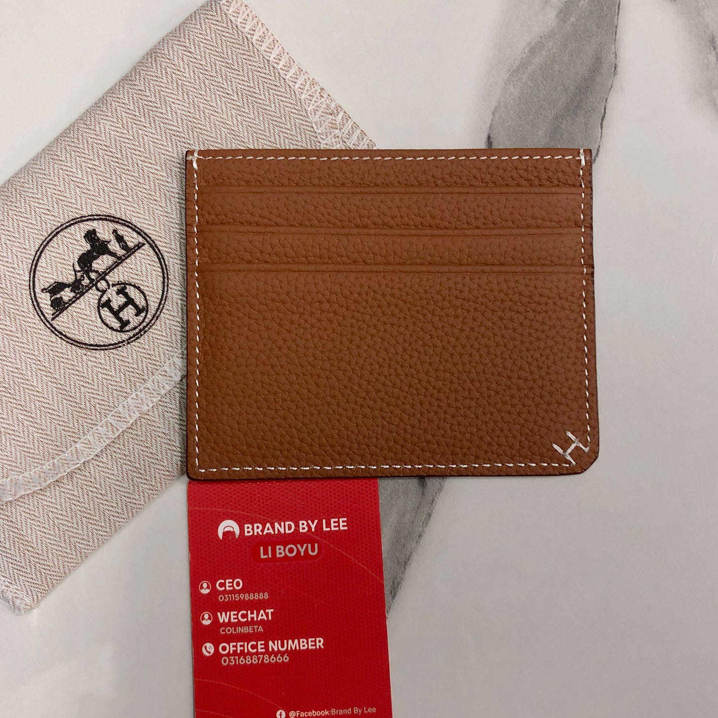 Hermès H Sellier card holder