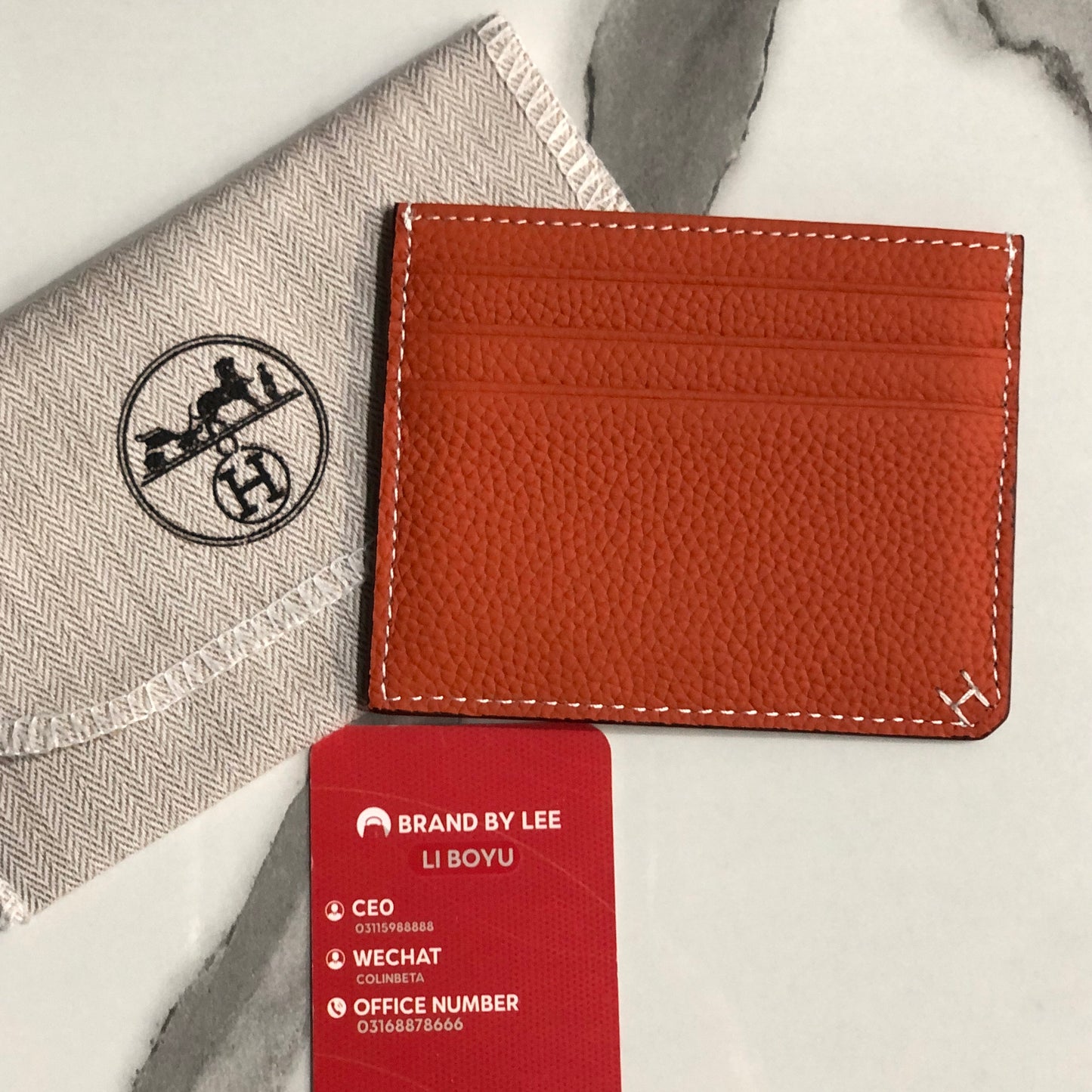 Hermès H Sellier card holder
