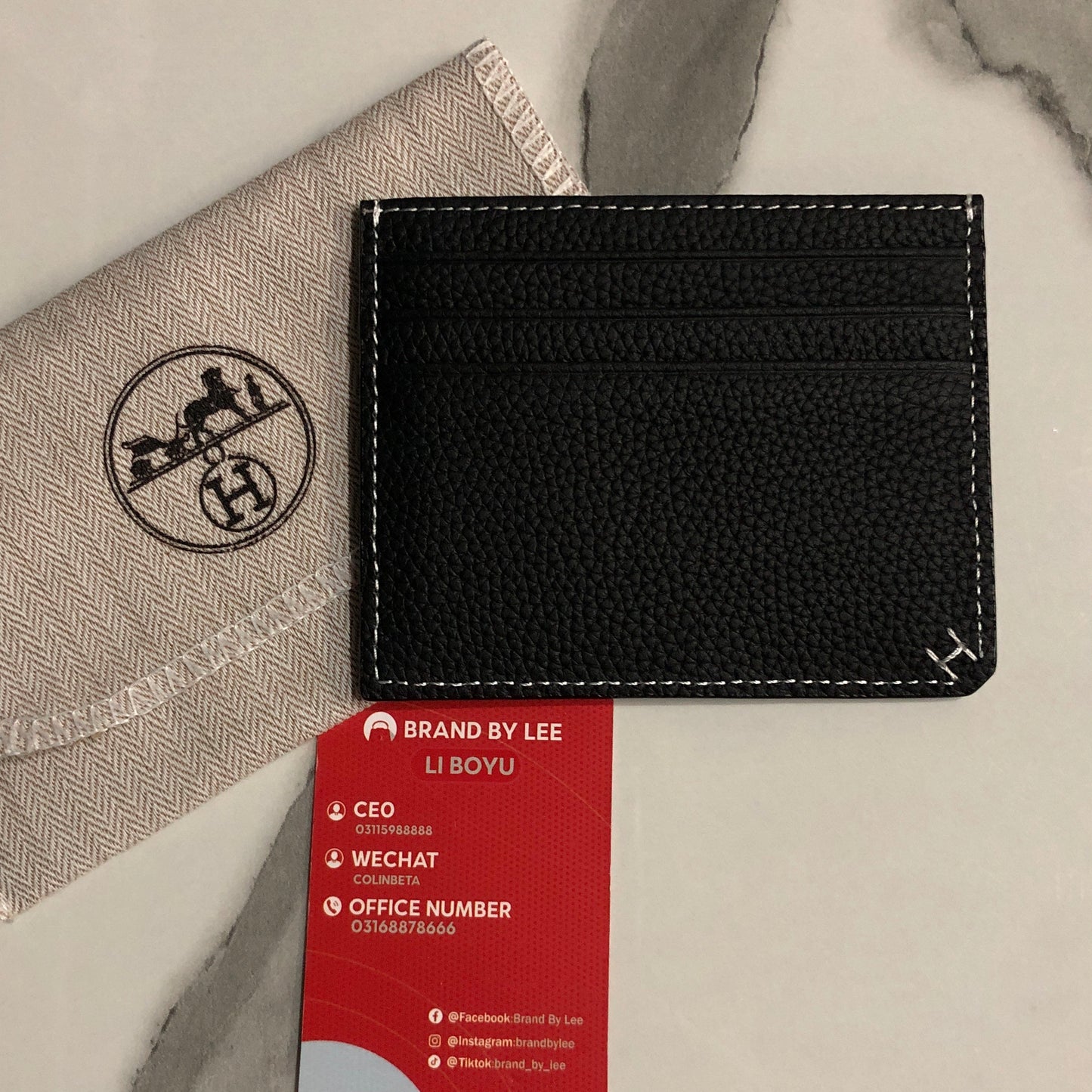 Hermès H Sellier card holder