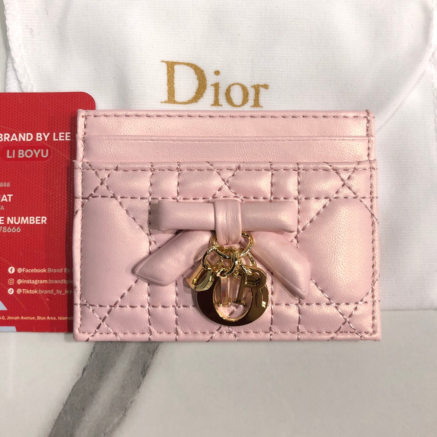 Lady Dior Freesia Card Holder