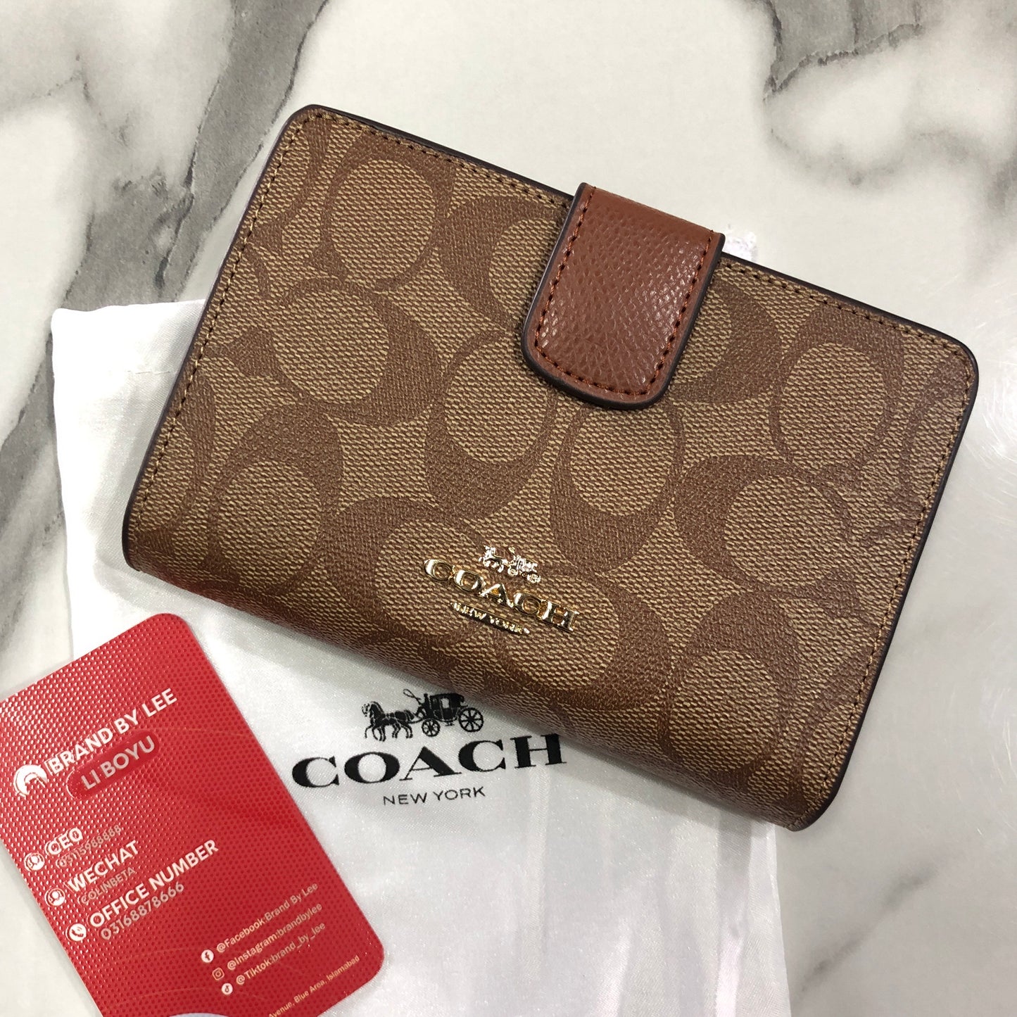 Coach Medium Corner Zip Wallet in Signature Canvas
