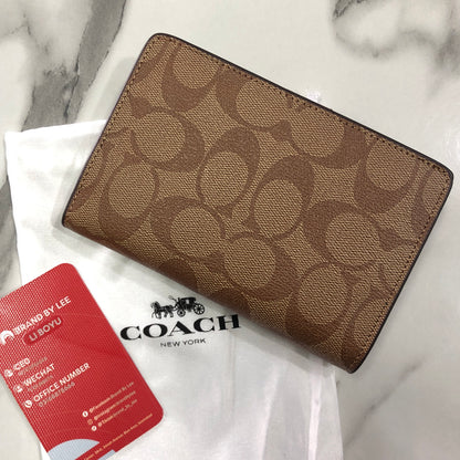Coach Medium Corner Zip Wallet in Signature Canvas