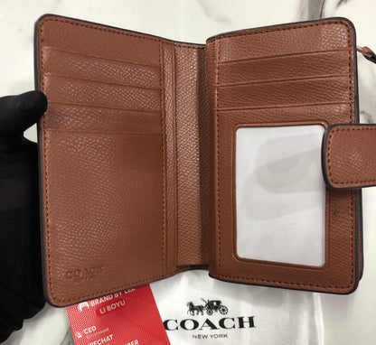 Coach Medium Corner Zip Wallet in Signature Canvas