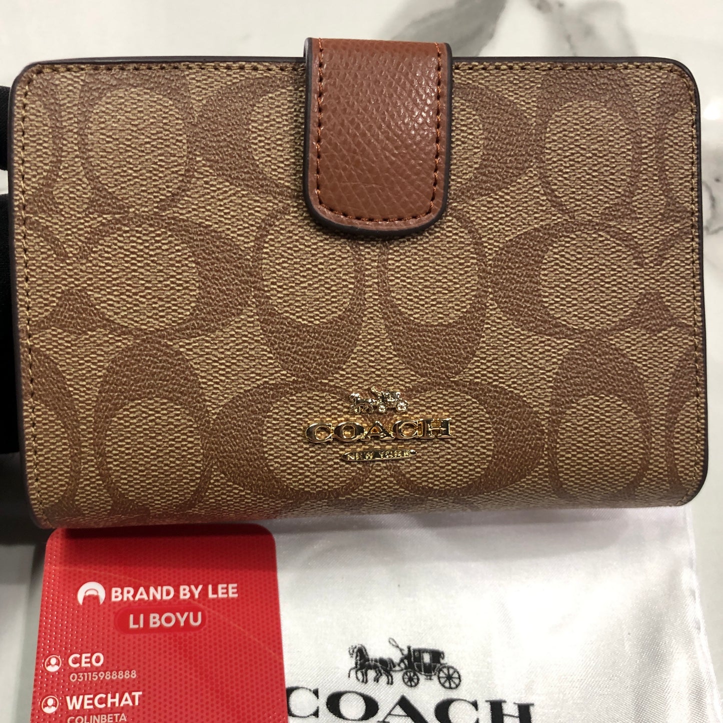 Coach Medium Corner Zip Wallet in Signature Canvas