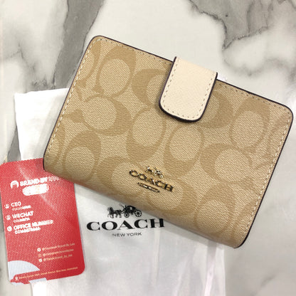 Coach Medium Corner Zip Wallet in Signature Canvas