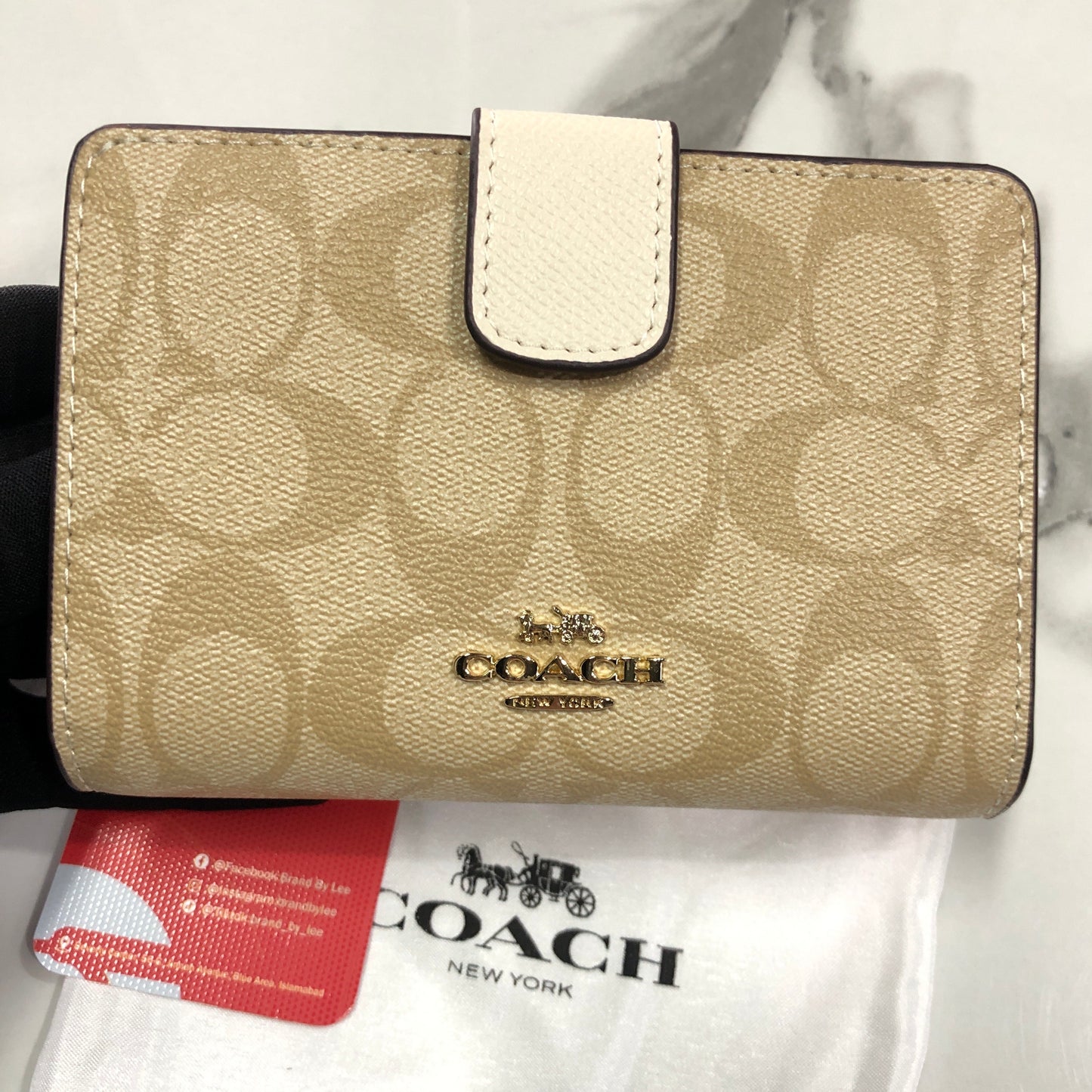 Coach Medium Corner Zip Wallet in Signature Canvas