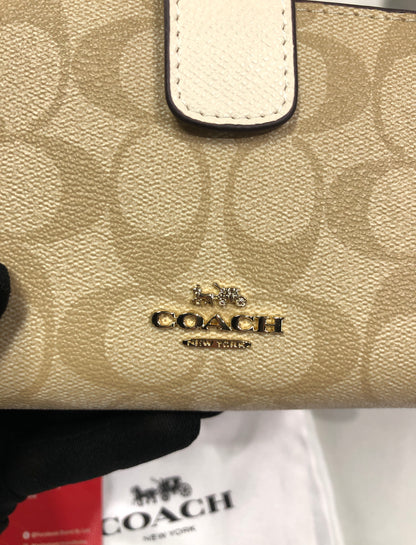 Coach Medium Corner Zip Wallet in Signature Canvas