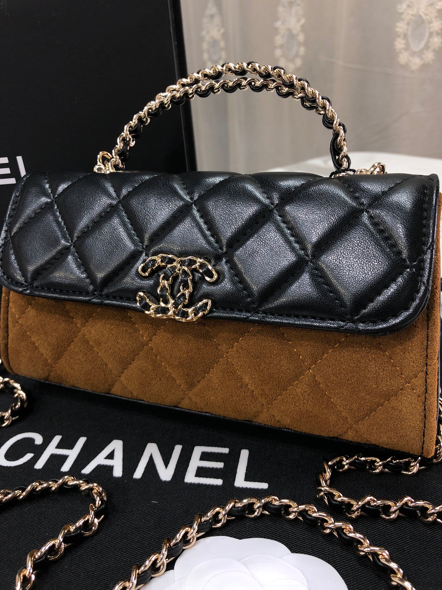 Chanel Suede Top Handle Bag